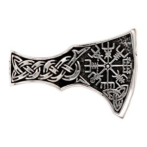 Halsband i Silver – Yxhuvud med Vikingasymboler