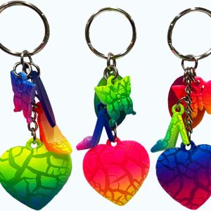Nyckelring rainbow heart