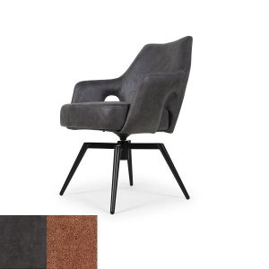 Amsterdam matbordsstol med vridbar bas – Microfiber – Antracit