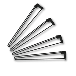 Bordsben – Hairpin – 71 cm – svart – 3 stänger – 4 st.