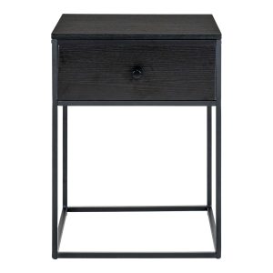 Sängbord – Vita – svart – stål